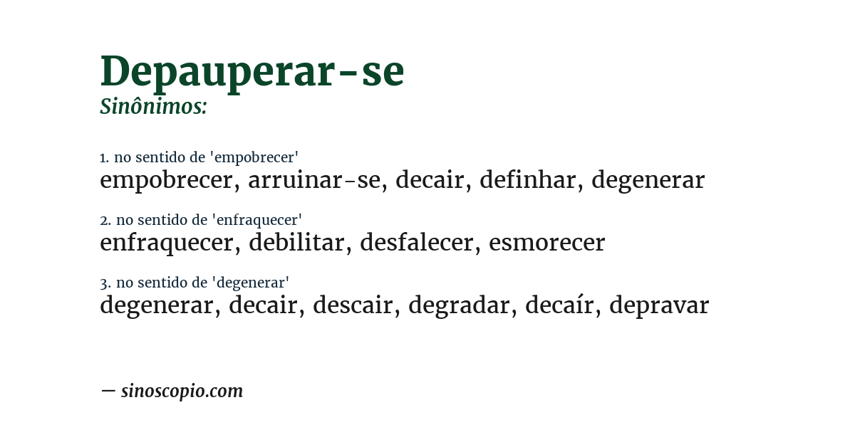 Sinônimo de depauperar-se