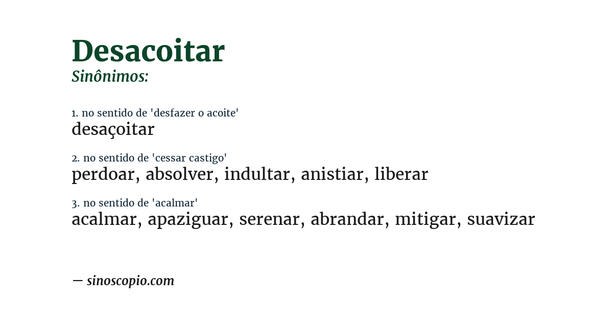 Sinônimo de desacoitar