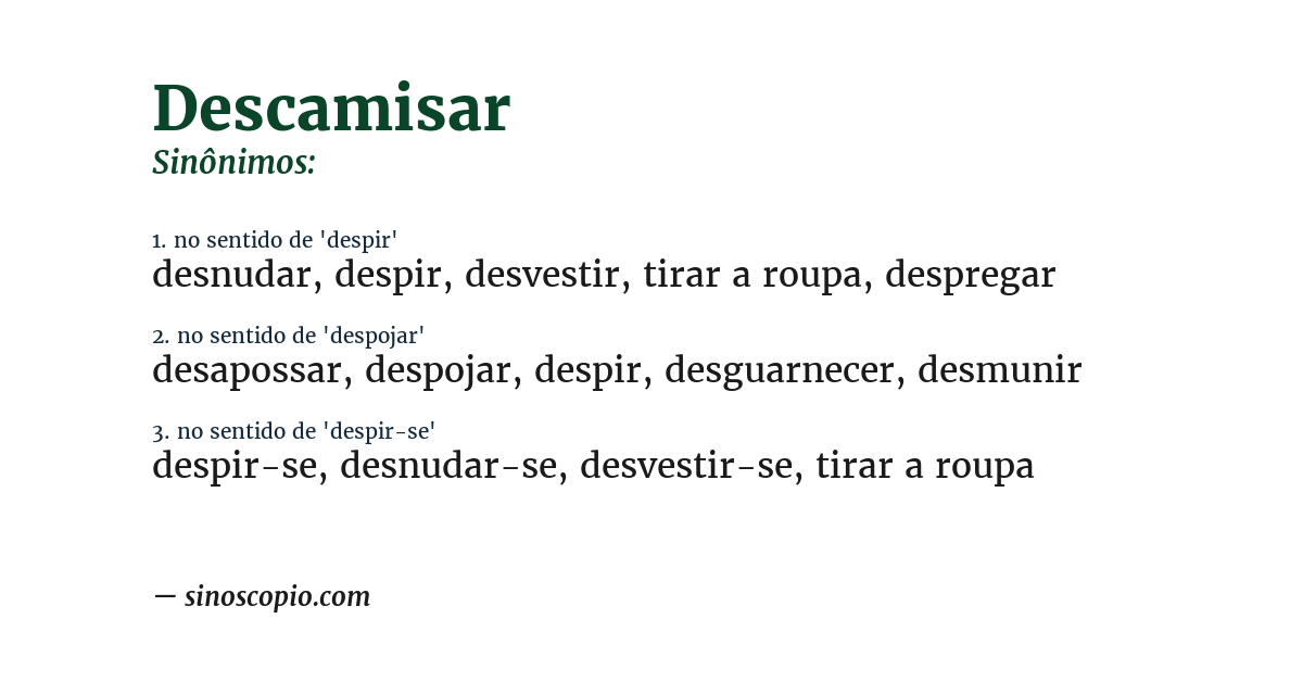 Sinônimo de descamisar