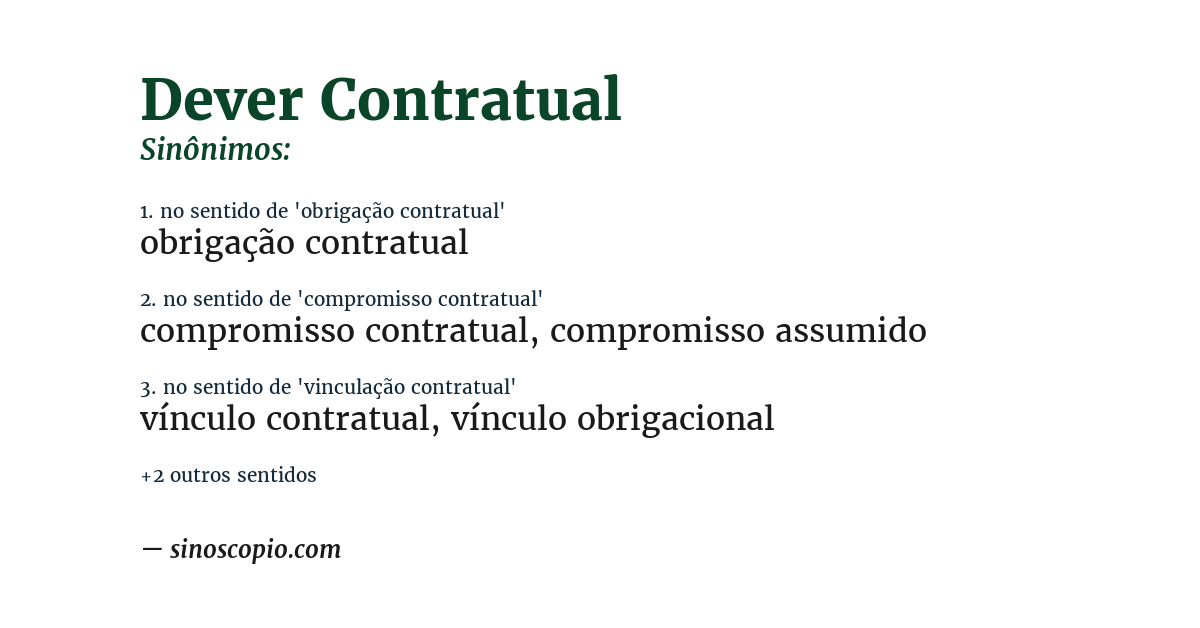Sinônimo de dever contratual