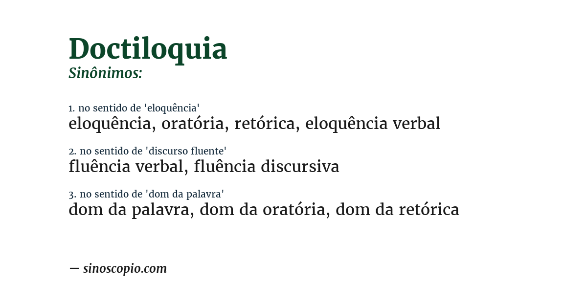 Sinônimo de doctiloquia