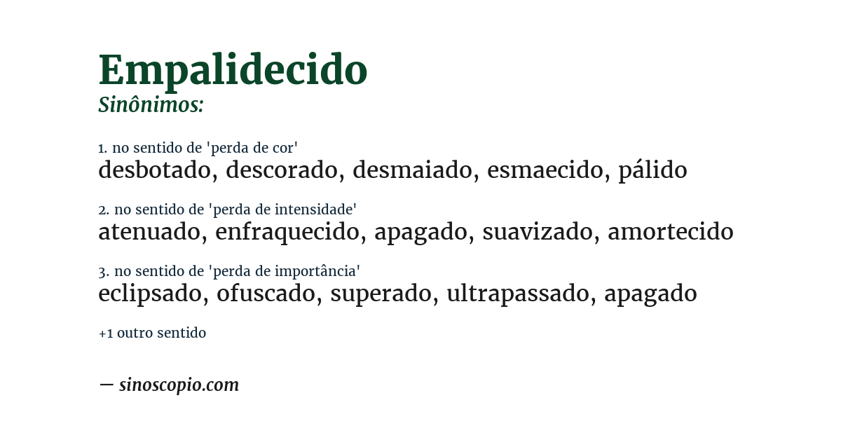 Sinônimo de empalidecido