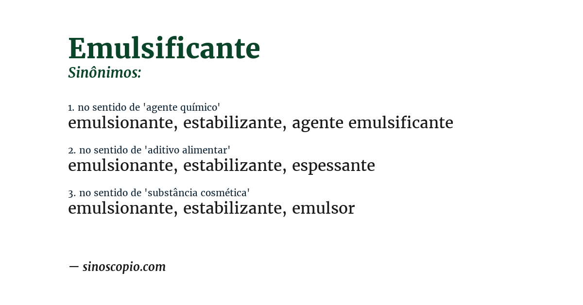 Sinônimo de emulsificante