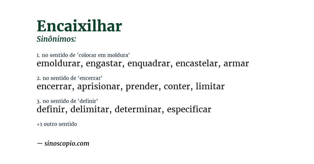 Sinônimo de encaixilhar