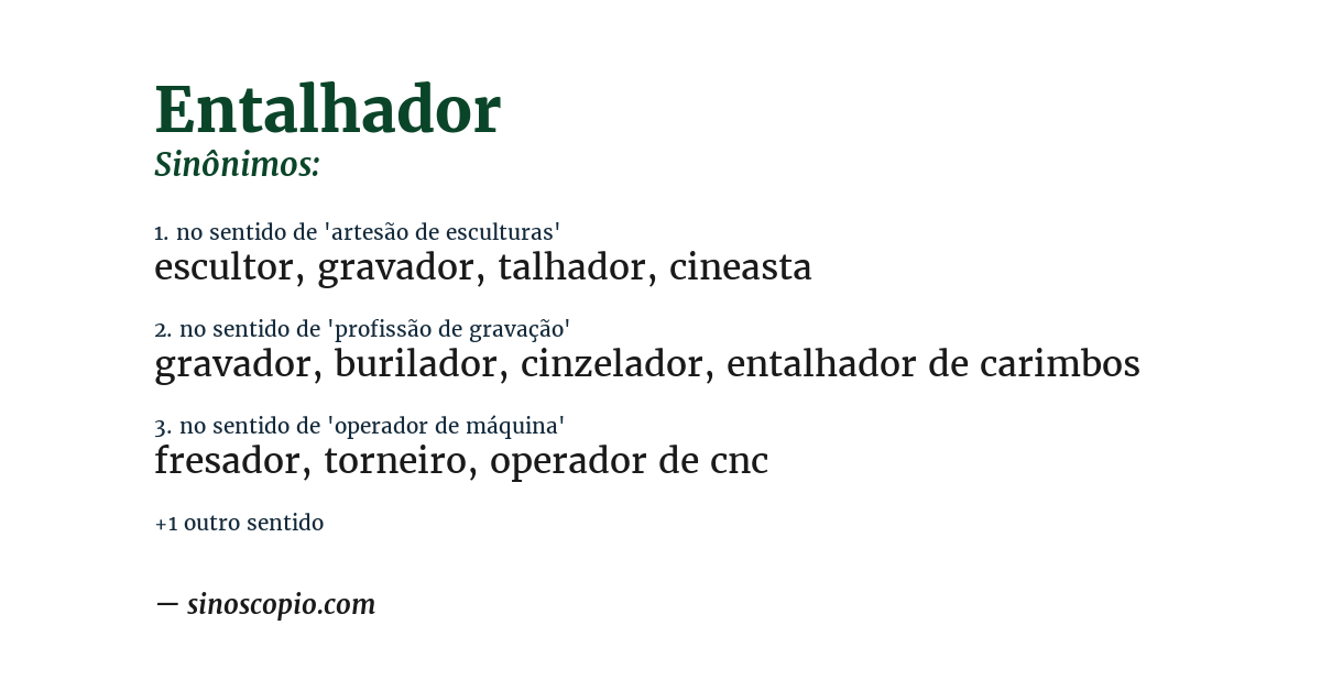 Sinônimo de entalhador