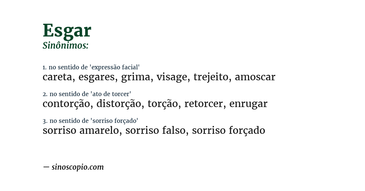 Sinônimo de esgar