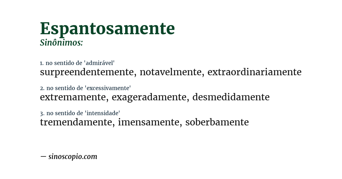 Sinônimo de espantosamente