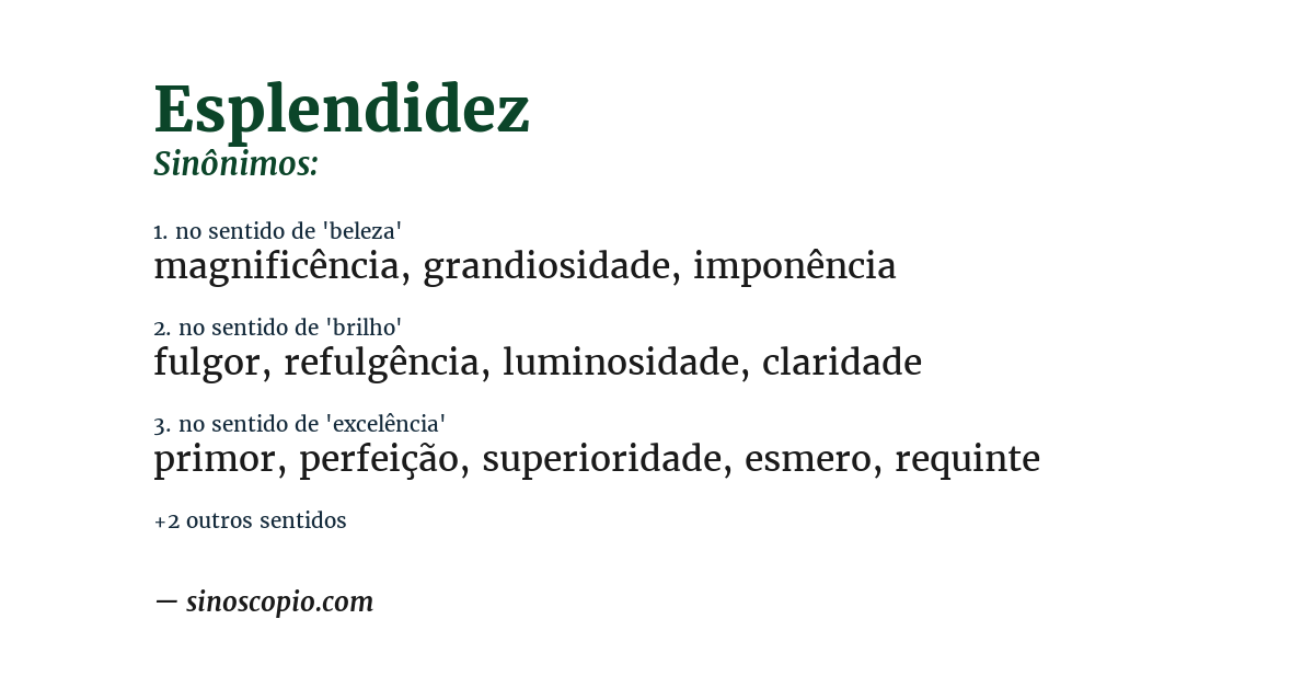 Sinônimo de esplendidez