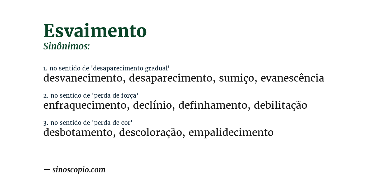 Sinônimo de esvaimento