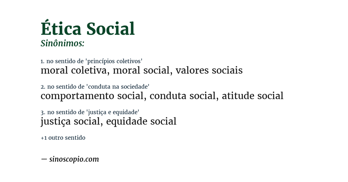 Sinônimo de ética social