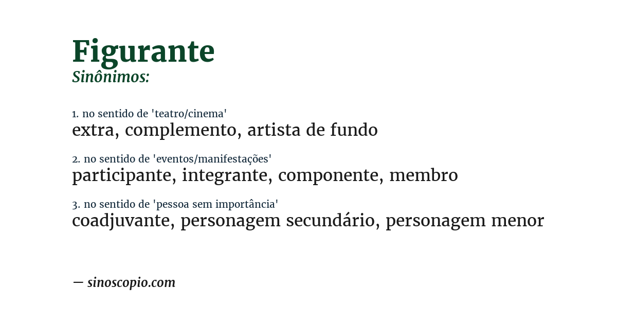 Sinônimo de figurante