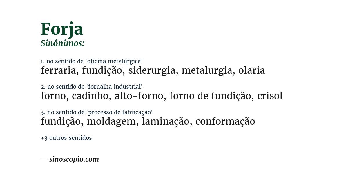 Sinônimo de forja