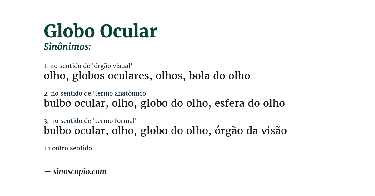 Sinônimo de globo ocular