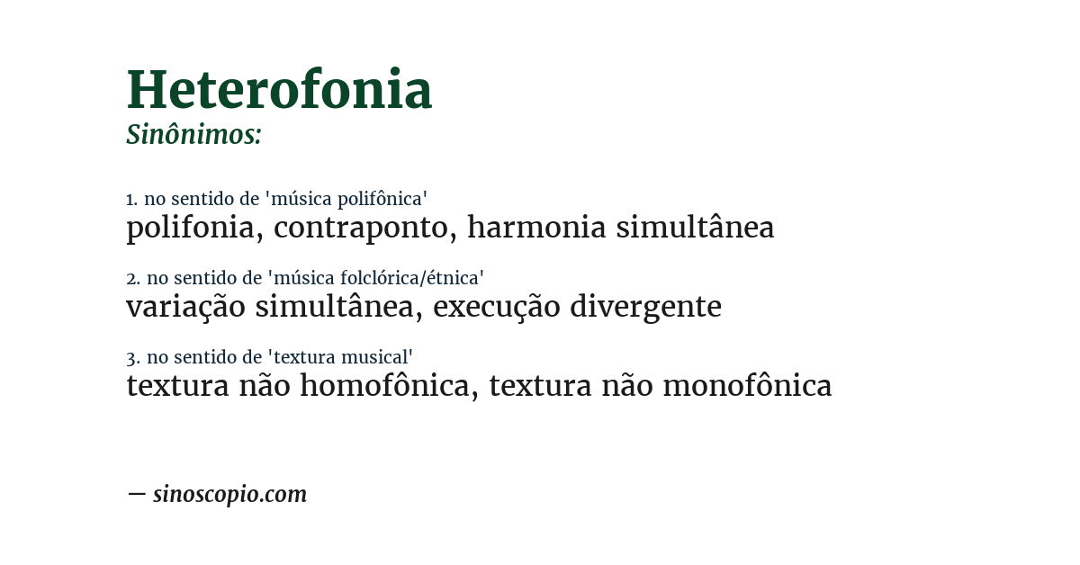 Sinônimo de heterofonia