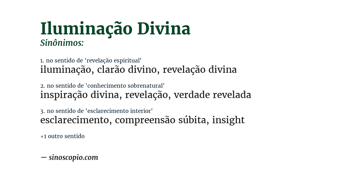Sinônimo de iluminação divina