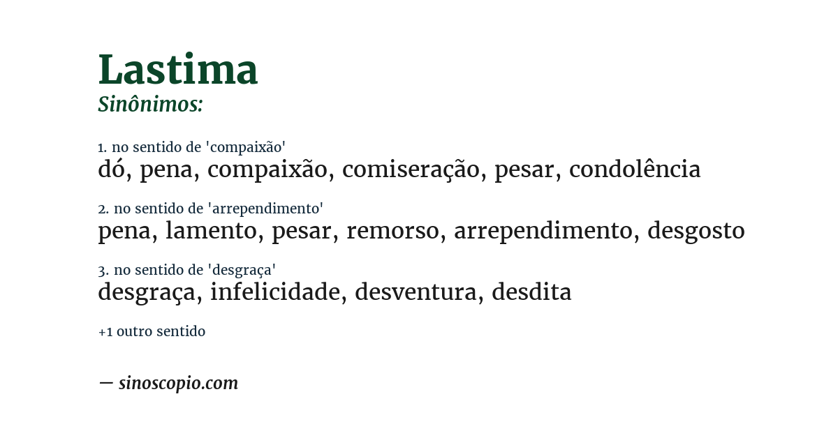 Sinônimo de lastima