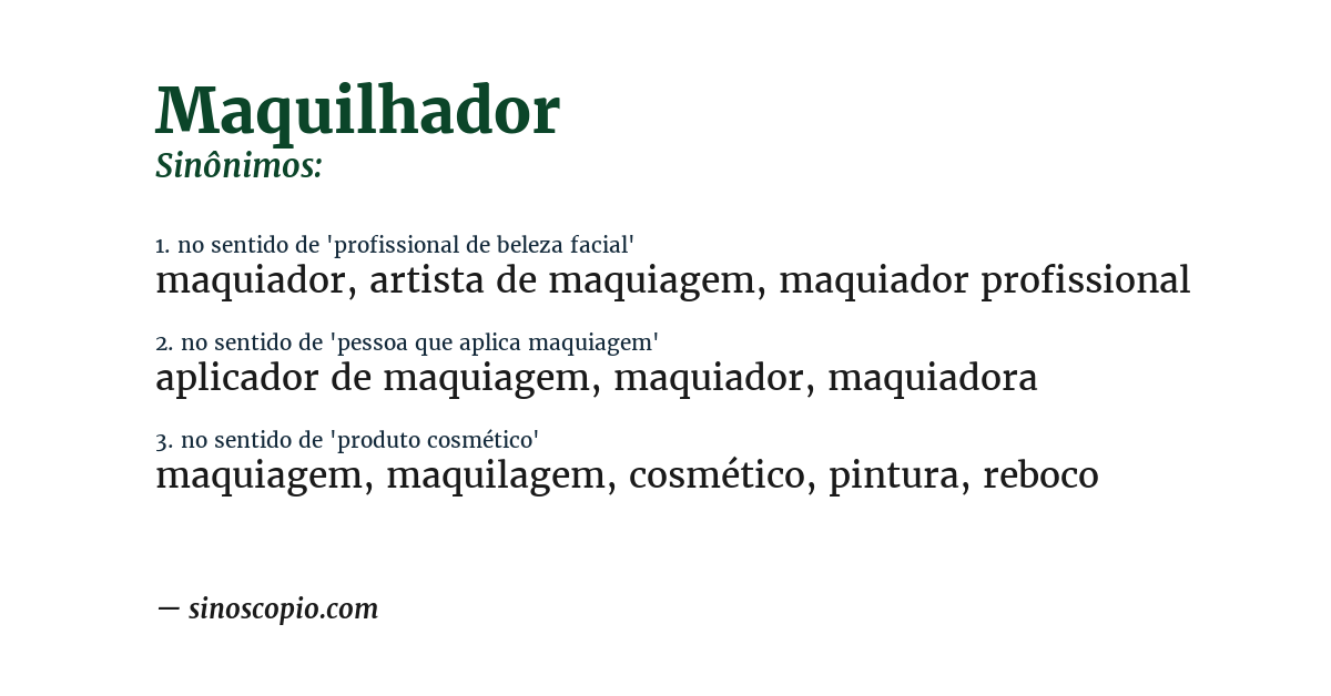 Sinônimo de maquilhador