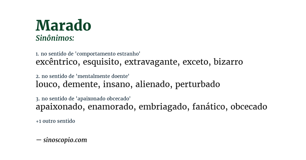 Sinônimo de marado