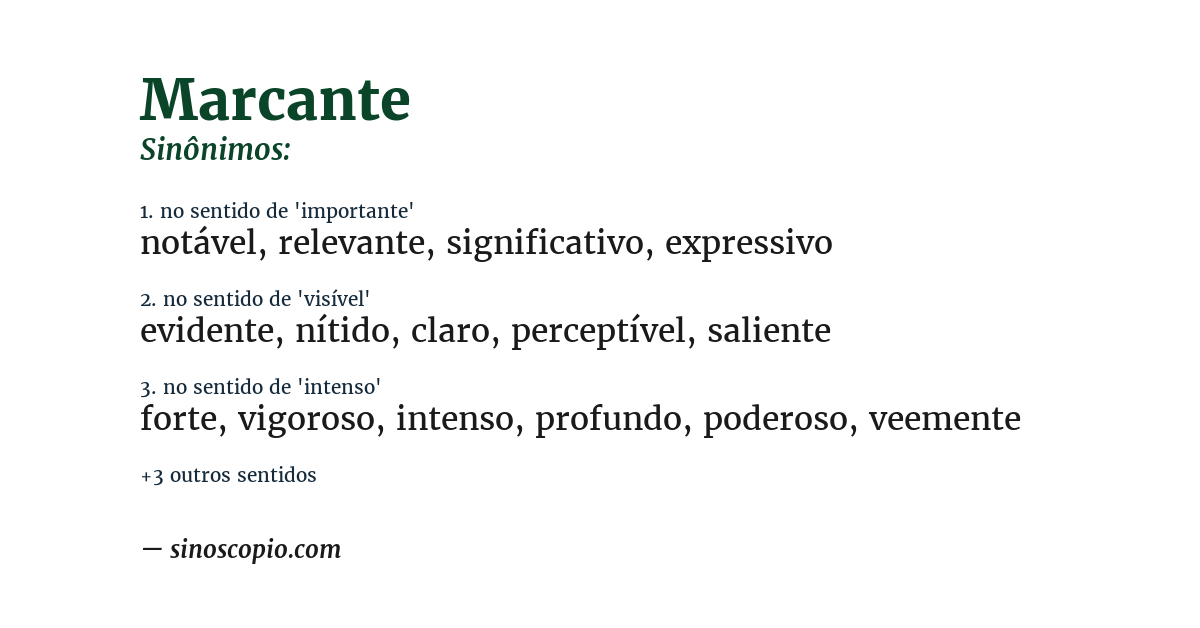Sinônimo de marcante