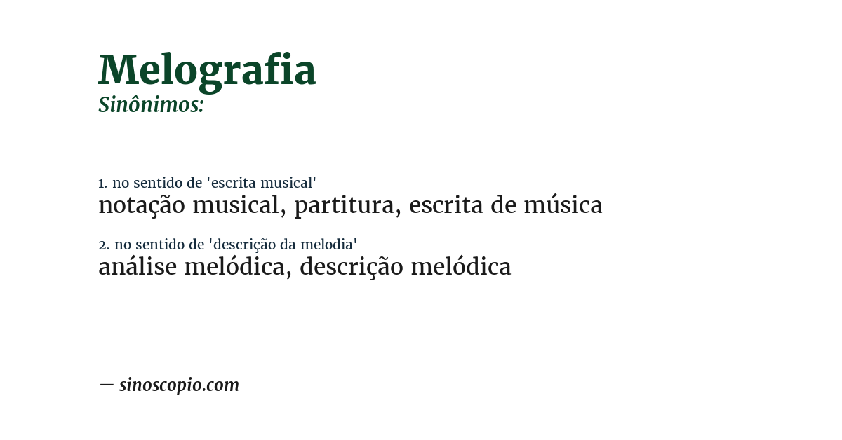 Sinônimo de melografia