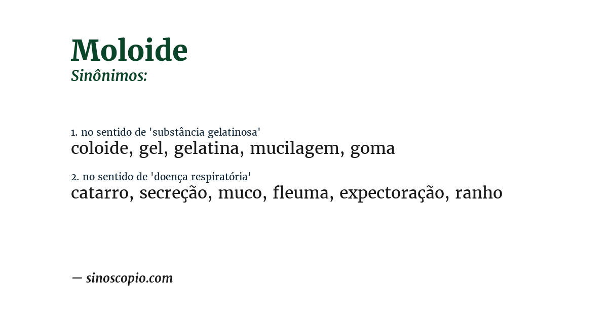 Sinônimo de moloide