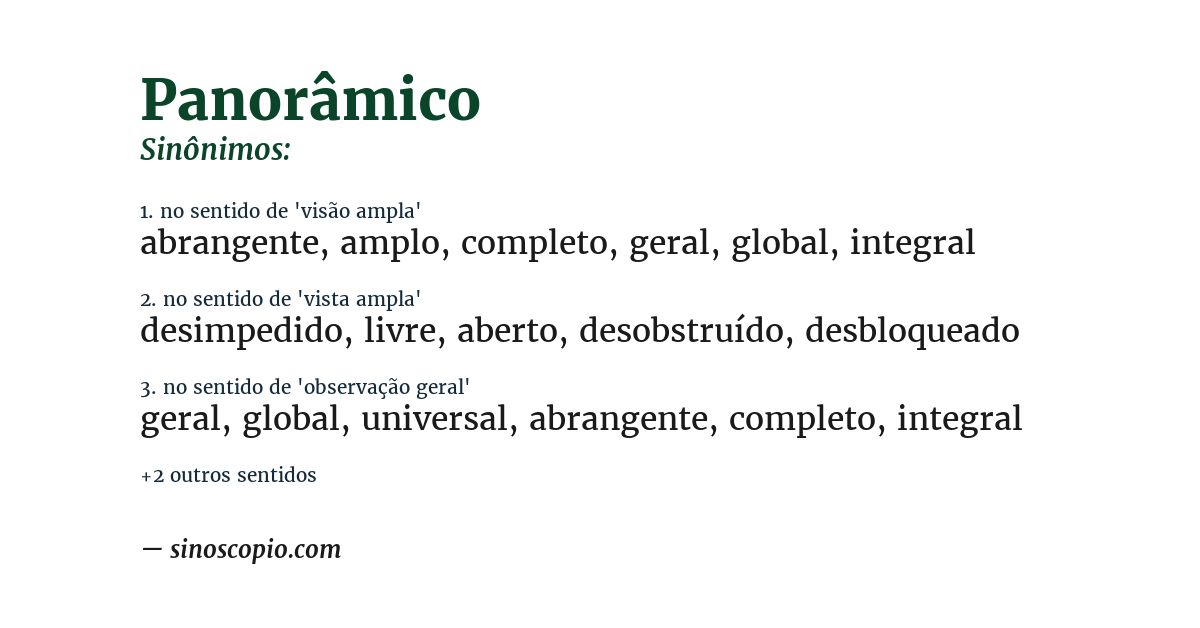 Sinônimo de panorâmico