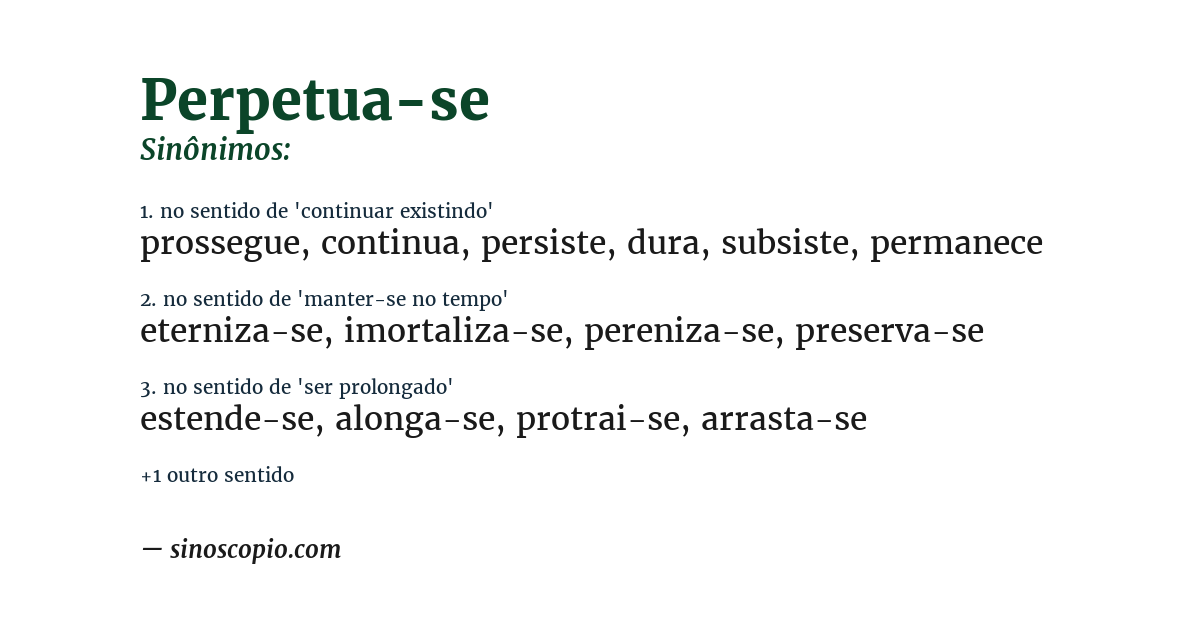 Sinônimo de perpetua-se