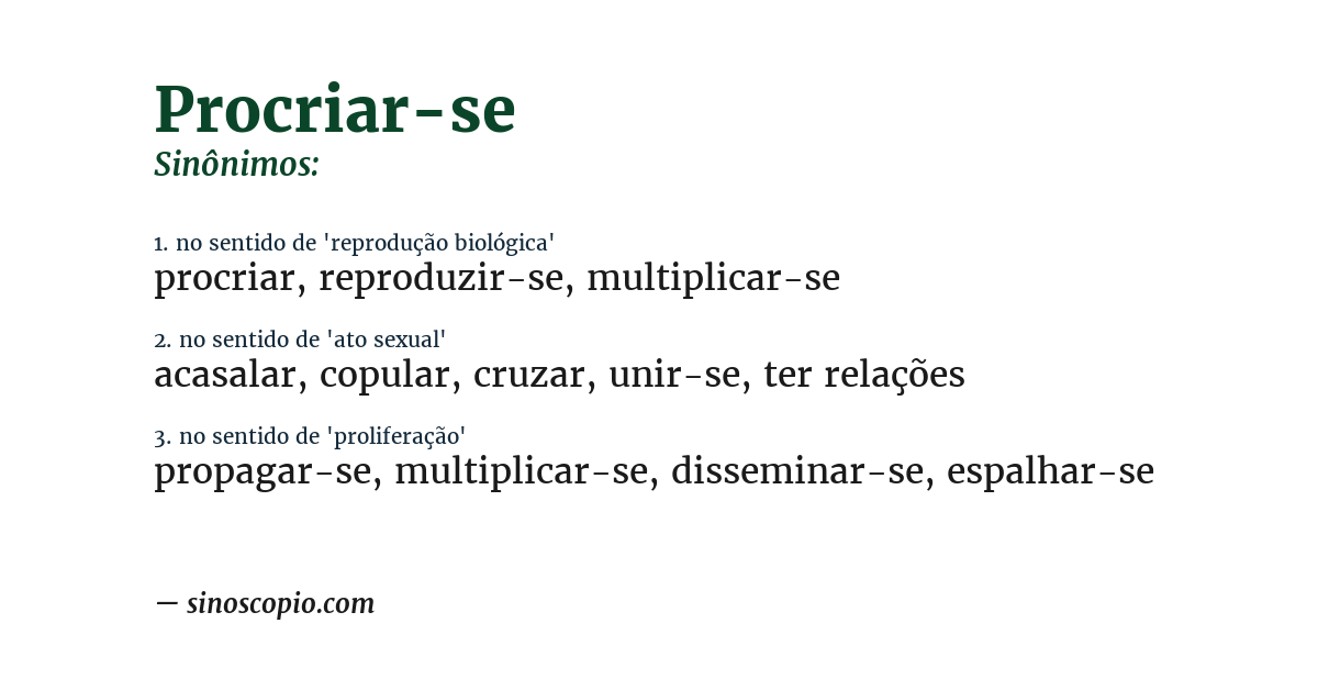 Sinônimo de procriar-se