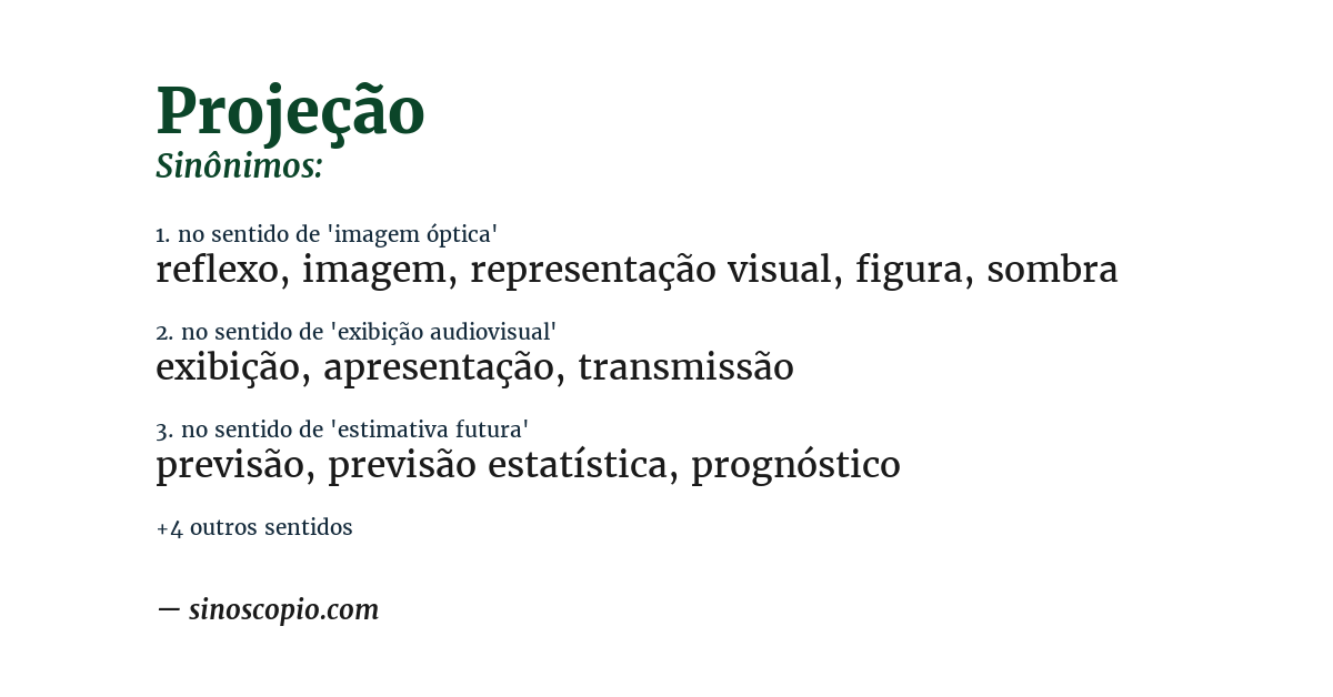Sinônimo de projeção
