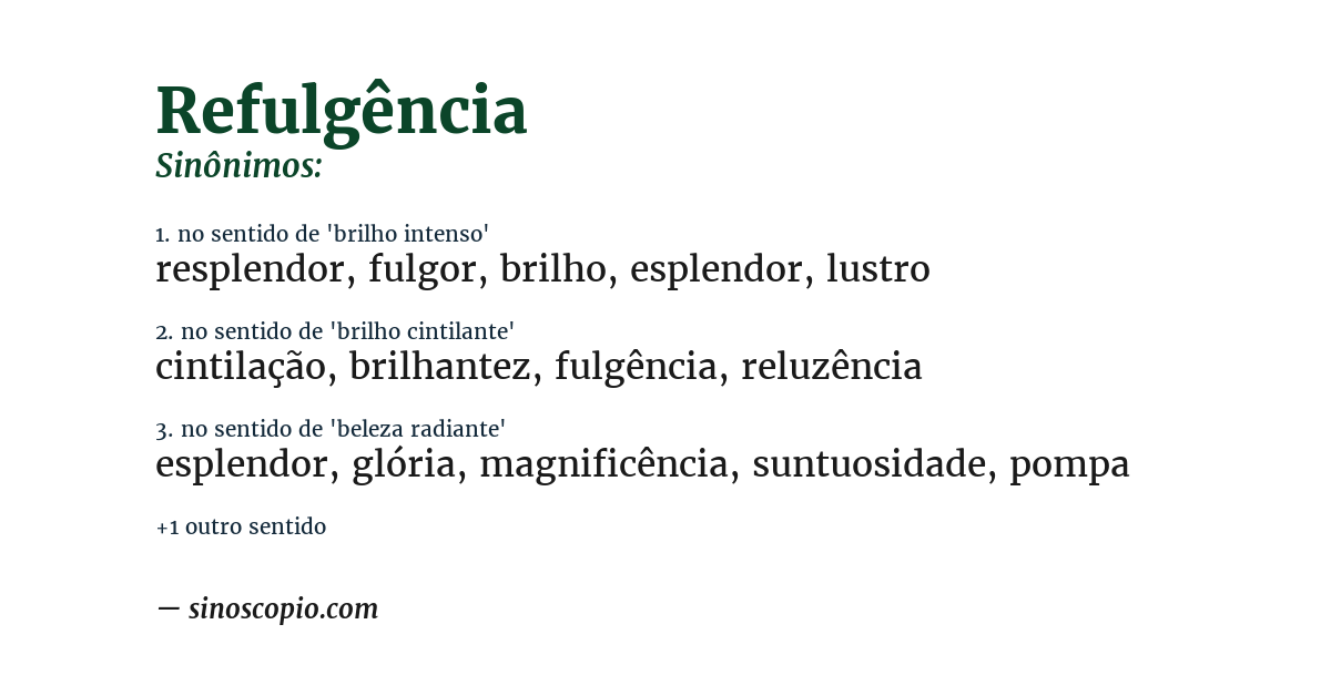 Sinônimo de refulgência