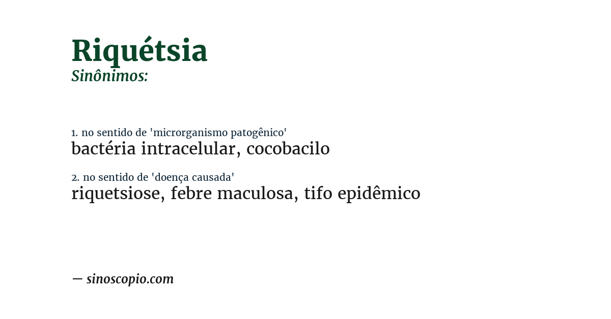 Sinônimo de riquétsia