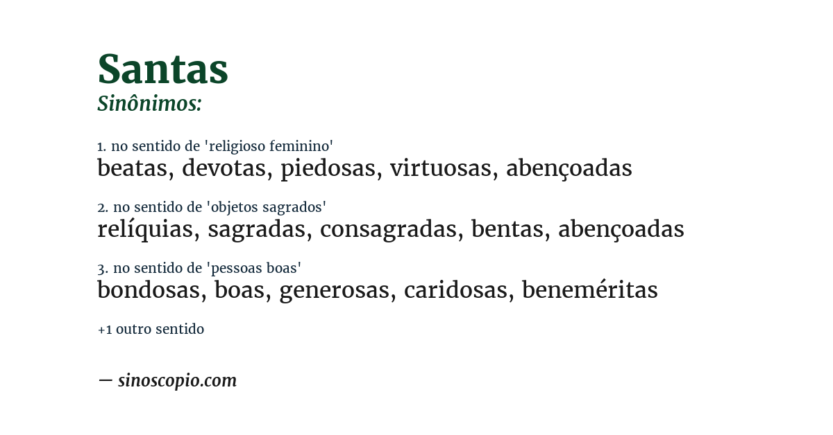 Sinônimo de santas