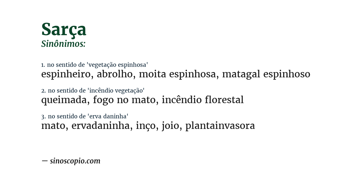 Sinônimo de sarça