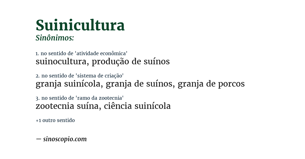 Sinônimo de suinicultura