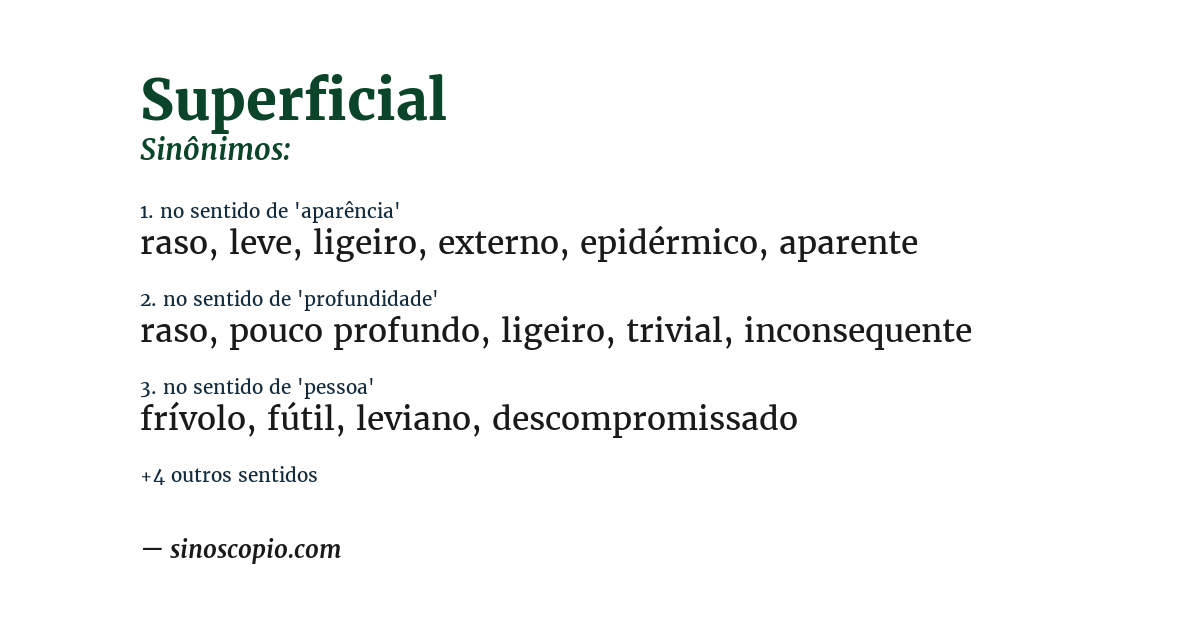 Sinônimo de superficial