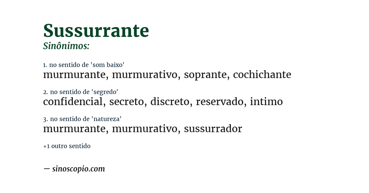 Sinônimo de sussurrante