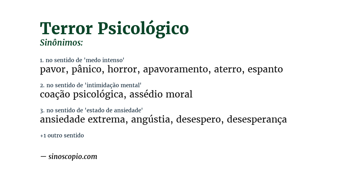 Sinônimo de terror psicológico