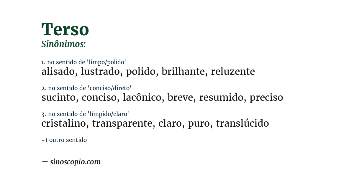Sinônimo de terso