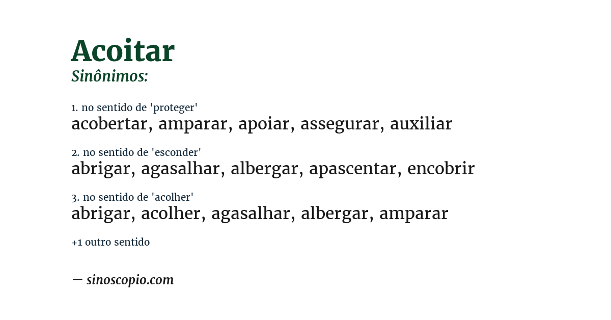 Sinônimo de acoitar