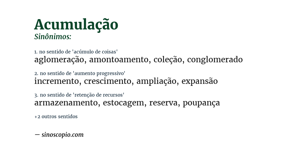 Sinônimo de acumulação