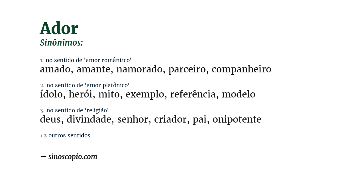 Sinônimo de ador