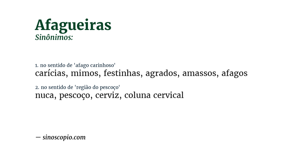 Sinônimo de afagueiras