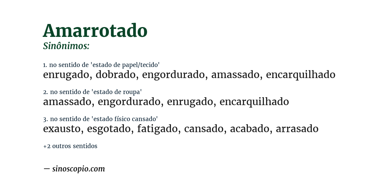 Sinônimo de amarrotado