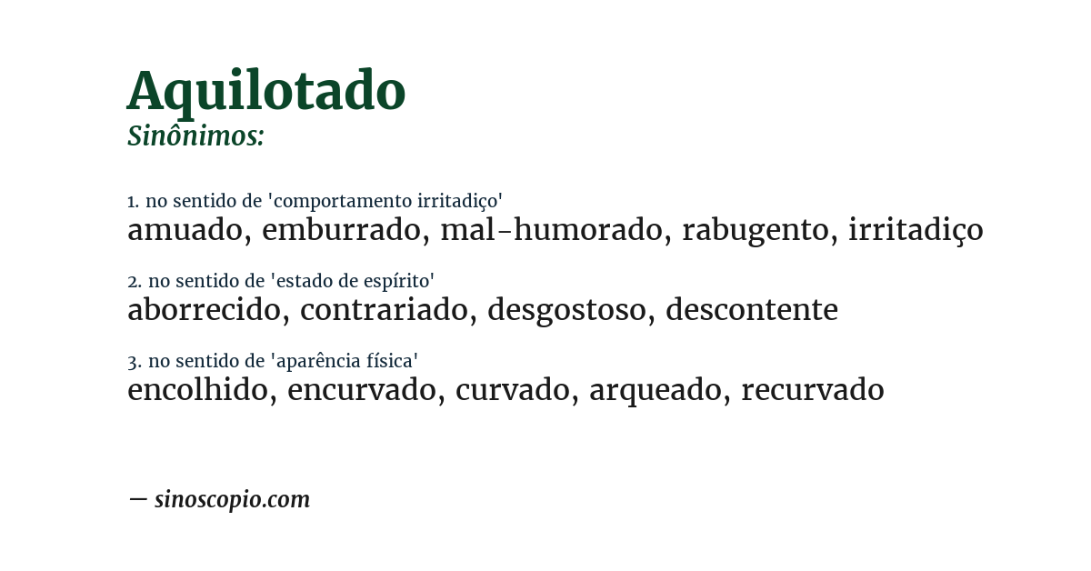 Sinônimo de aquilotado