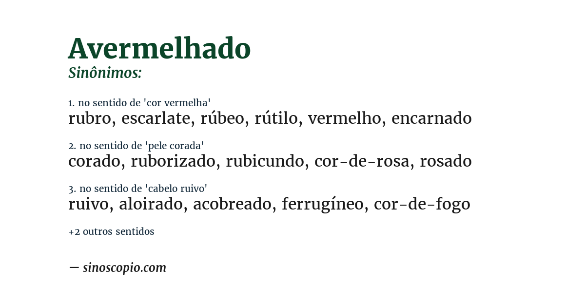 Sinônimo de avermelhado