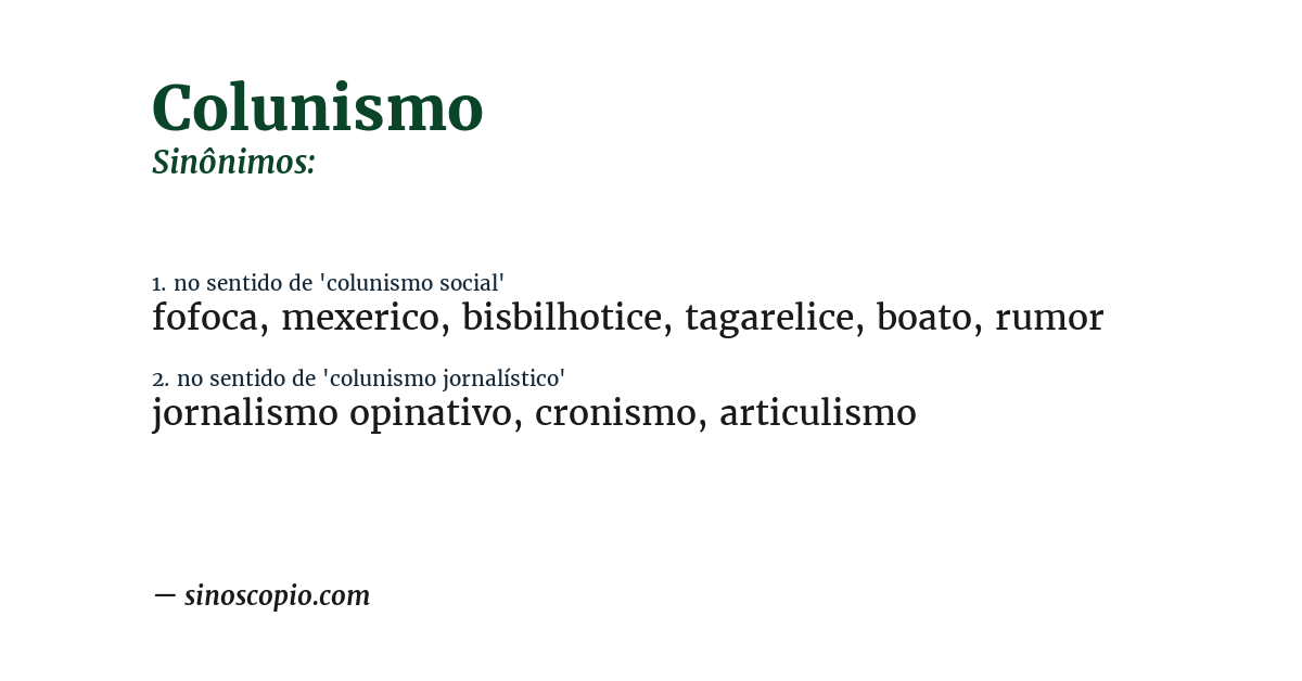 Sinônimo de colunismo