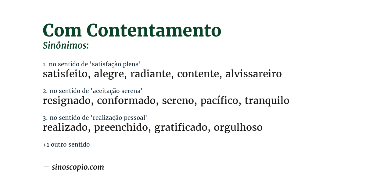 Sinônimo de com contentamento
