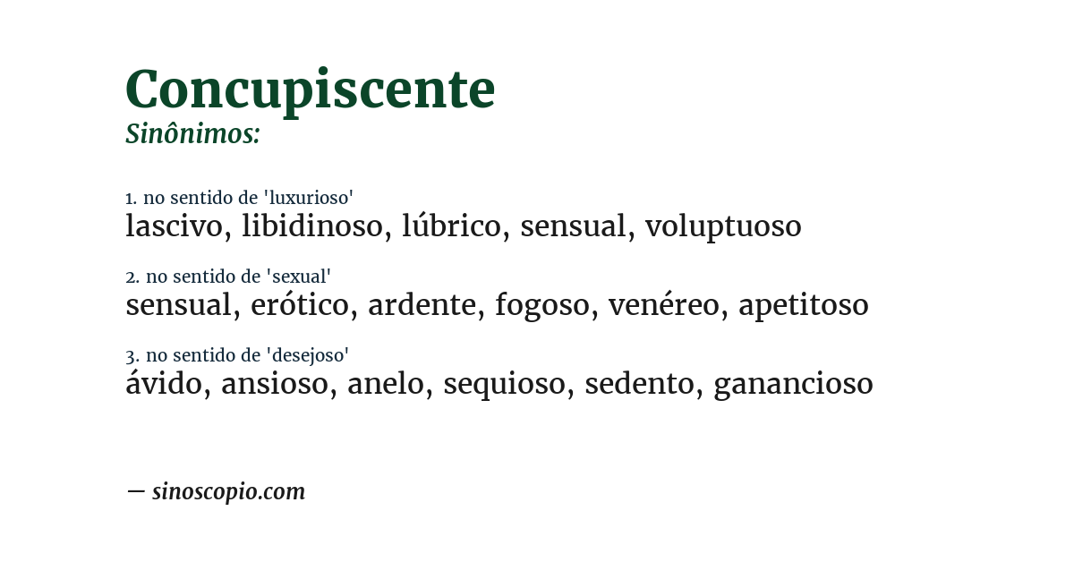 Sinônimo de concupiscente