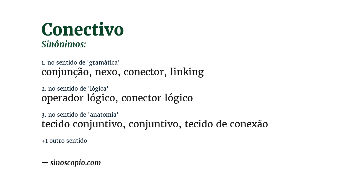Sinônimo de conectivo
