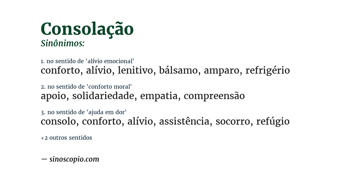 Sinônimo de consolação